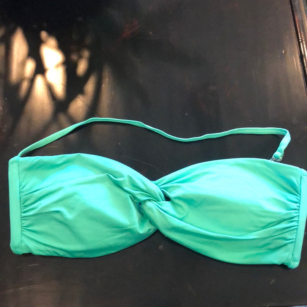 Teal bikini top with removable strap